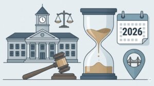 Современная иллюстрация для статьи о сроках исковой давности в судах Ржева в 2026 году.